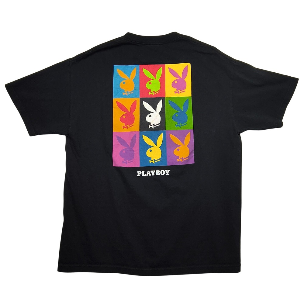 Good Worth x Playboy Mens XL Black Pop Art Bunny Graphic T-Shirt Short Sleeve